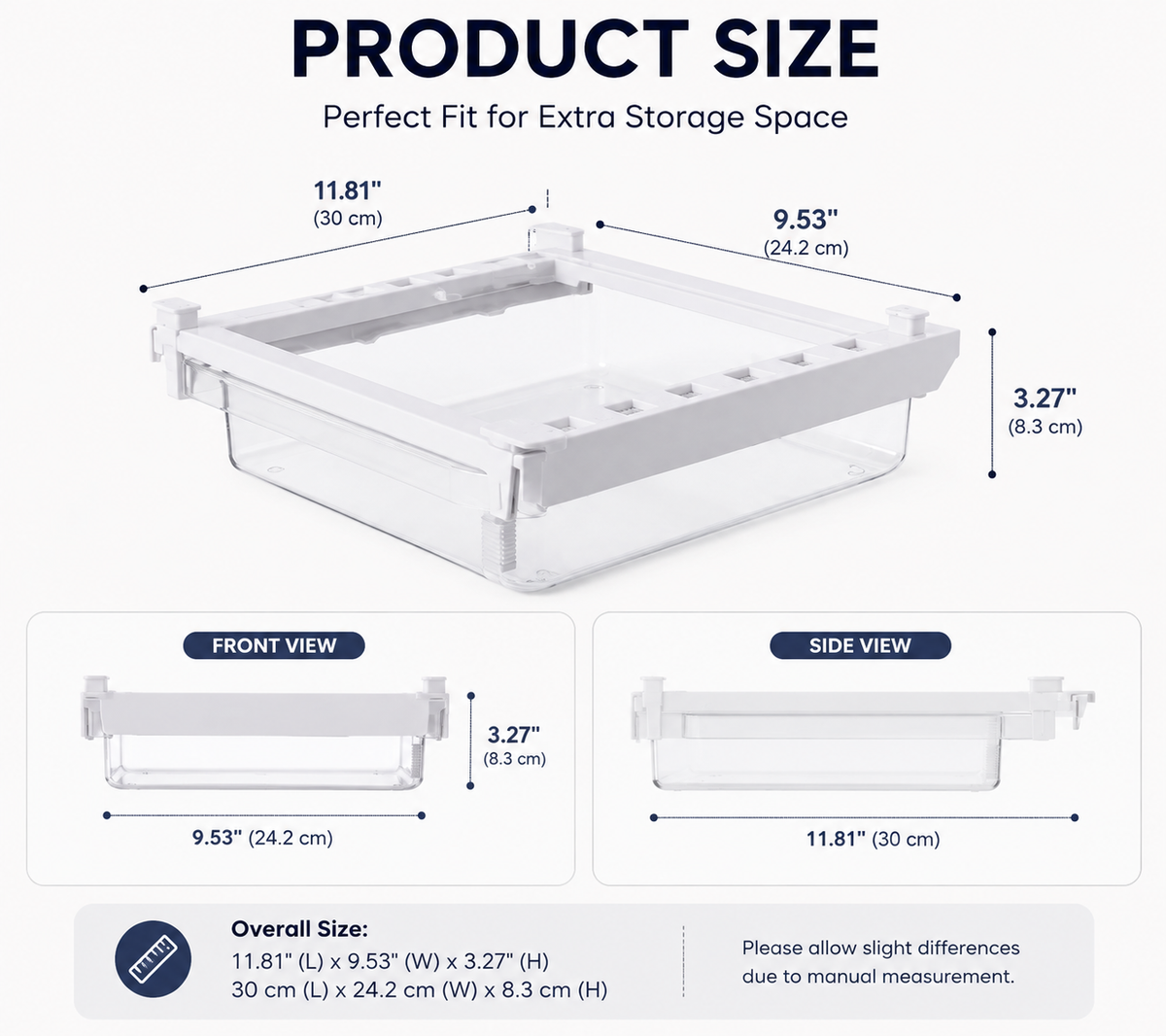 Clear Under-Shelf Drawer Organizer