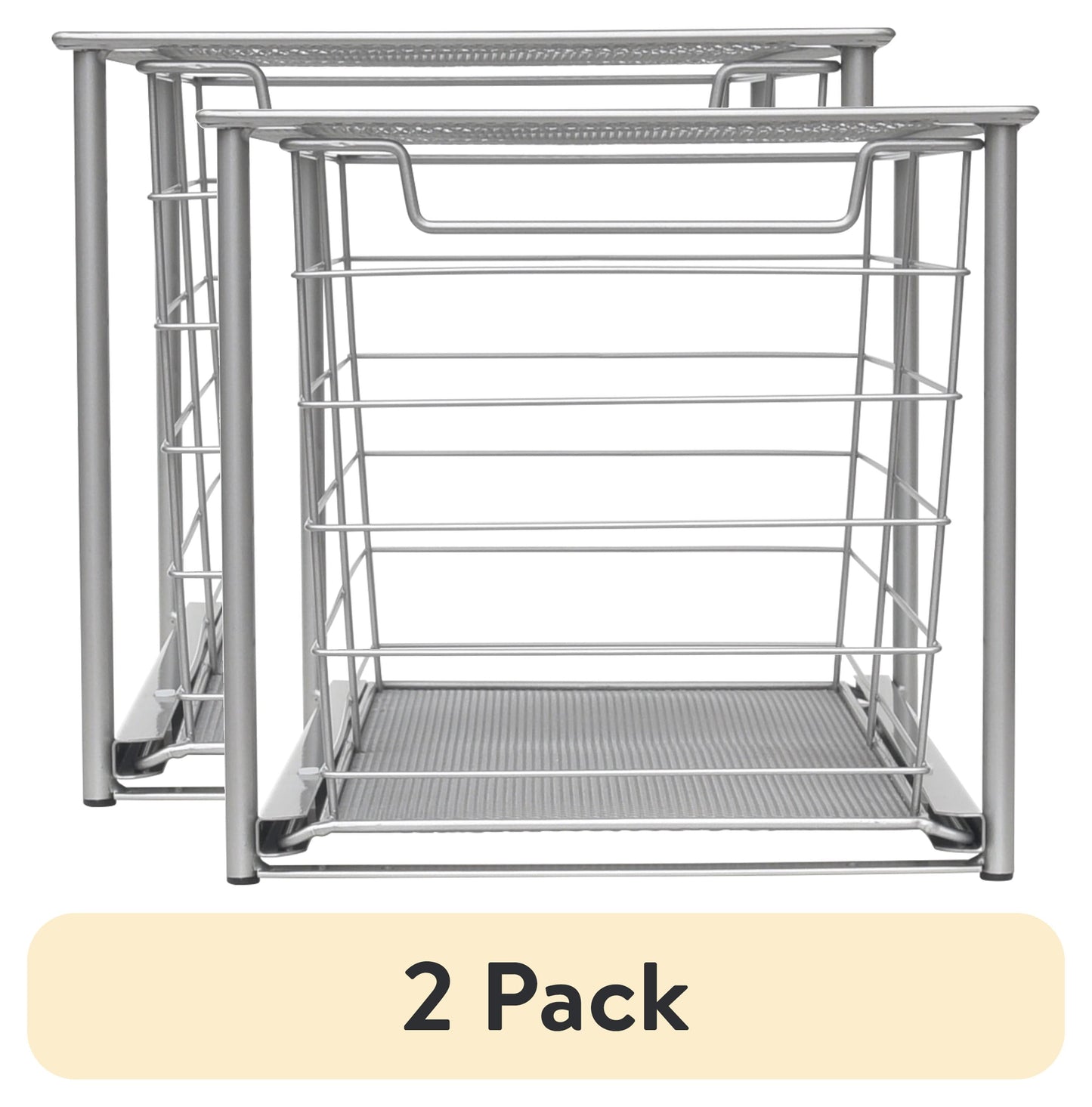 Mainstays Black Small Stackable Slide-Out Drawer Organizer 10 in x 15 in x 5.5 in