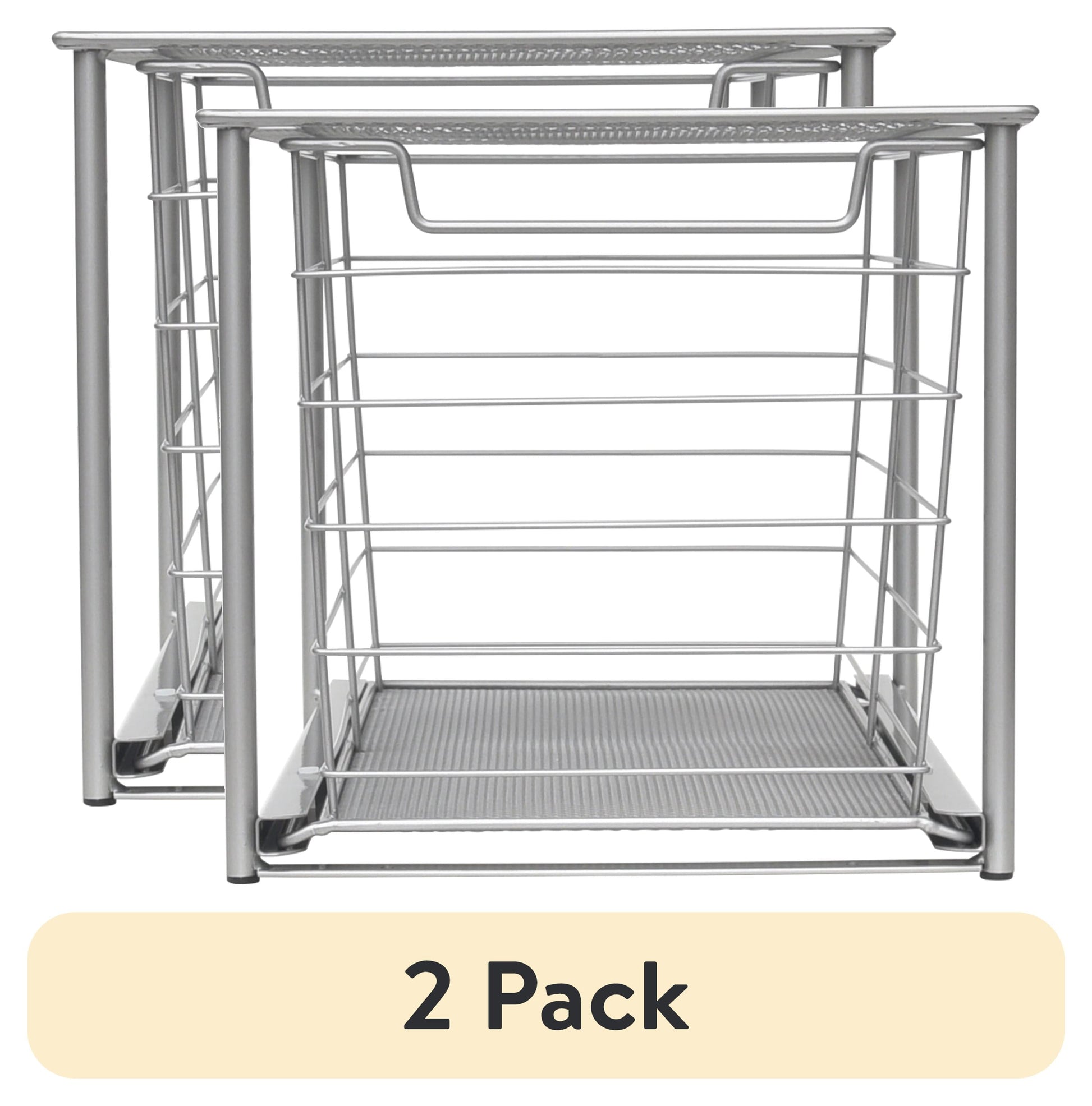 Mainstays Black Small Stackable Slide-Out Drawer Organizer 10 in x 15 in x 5.5 in