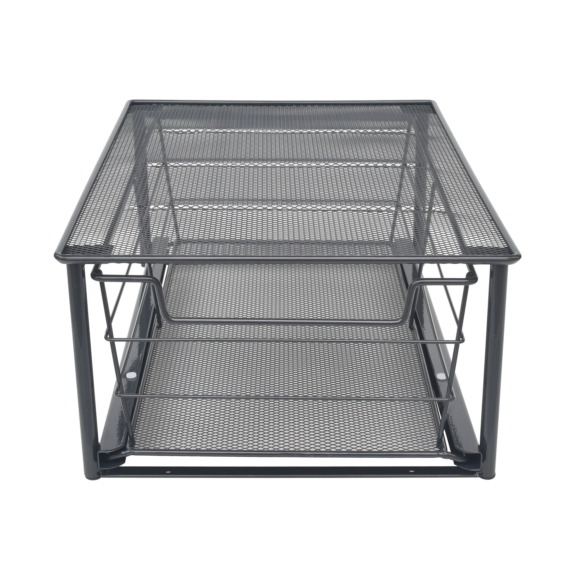 Mainstays Black Small Stackable Slide-Out Drawer Organizer 10 in x 15 in x 5.5 in