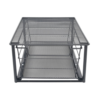 Mainstays Black Small Stackable Slide-Out Drawer Organizer 10 in x 15 in x 5.5 in