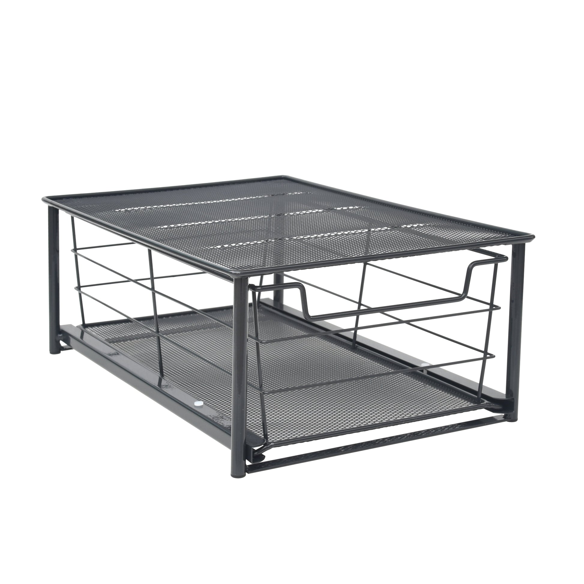 Mainstays Black Small Stackable Slide-Out Drawer Organizer 10 in x 15 in x 5.5 in