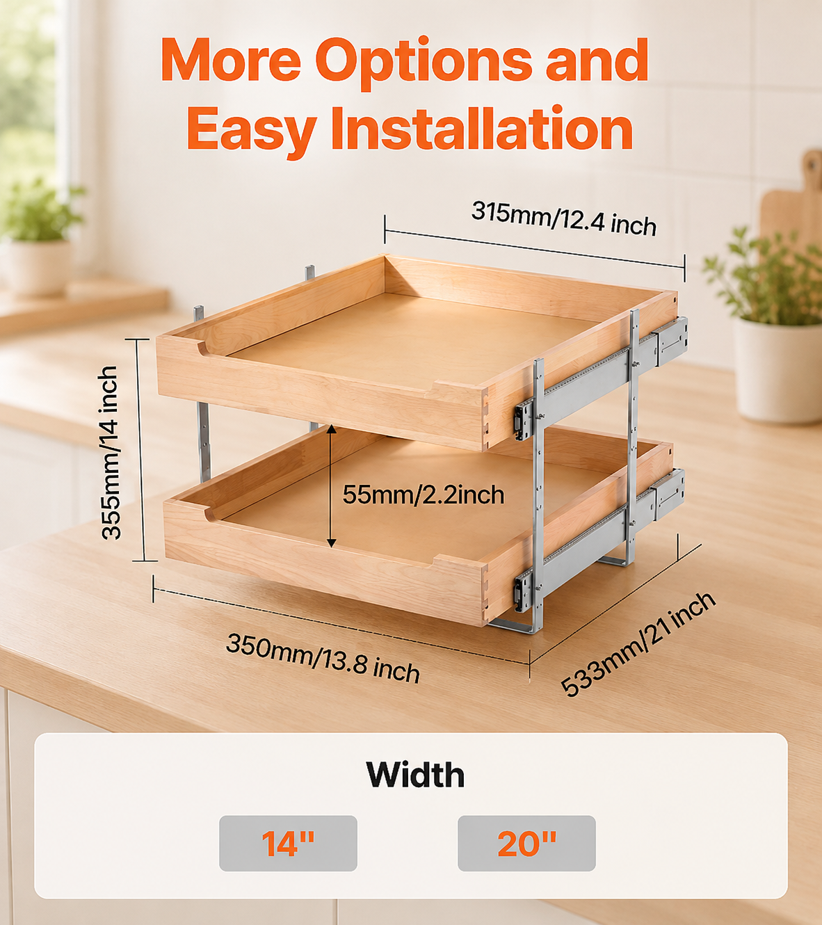 2-Tier Soft-Close Cabinet Organizer