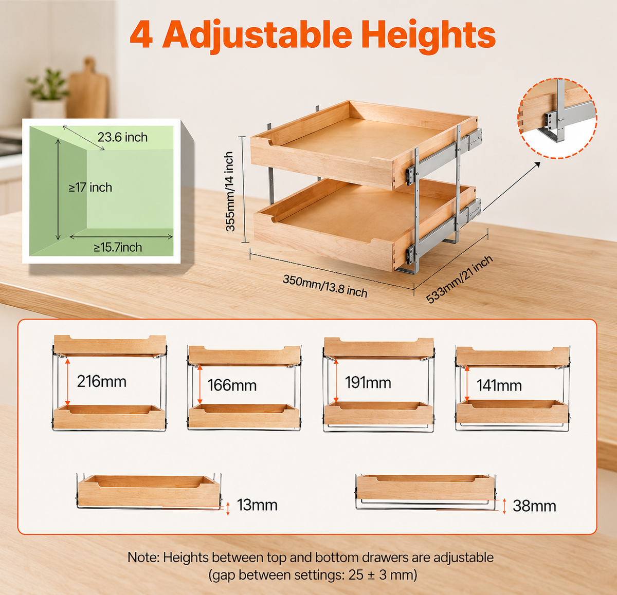2-Tier Soft-Close Cabinet Organizer