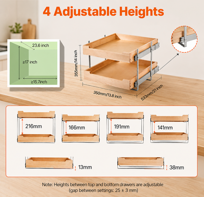 2-Tier Soft-Close Cabinet Organizer
