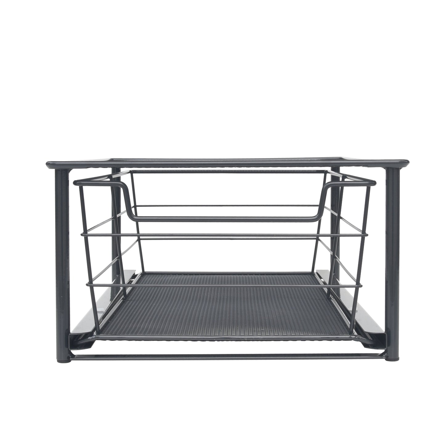 Mainstays Black Small Stackable Slide-Out Drawer Organizer 10 in x 15 in x 5.5 in