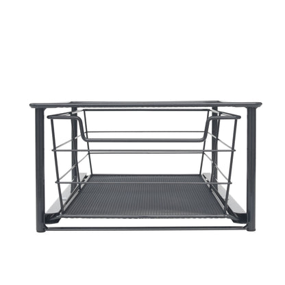 Mainstays Black Small Stackable Slide-Out Drawer Organizer 10 in x 15 in x 5.5 in