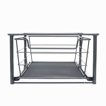 Mainstays Black Small Stackable Slide-Out Drawer Organizer 10 in x 15 in x 5.5 in
