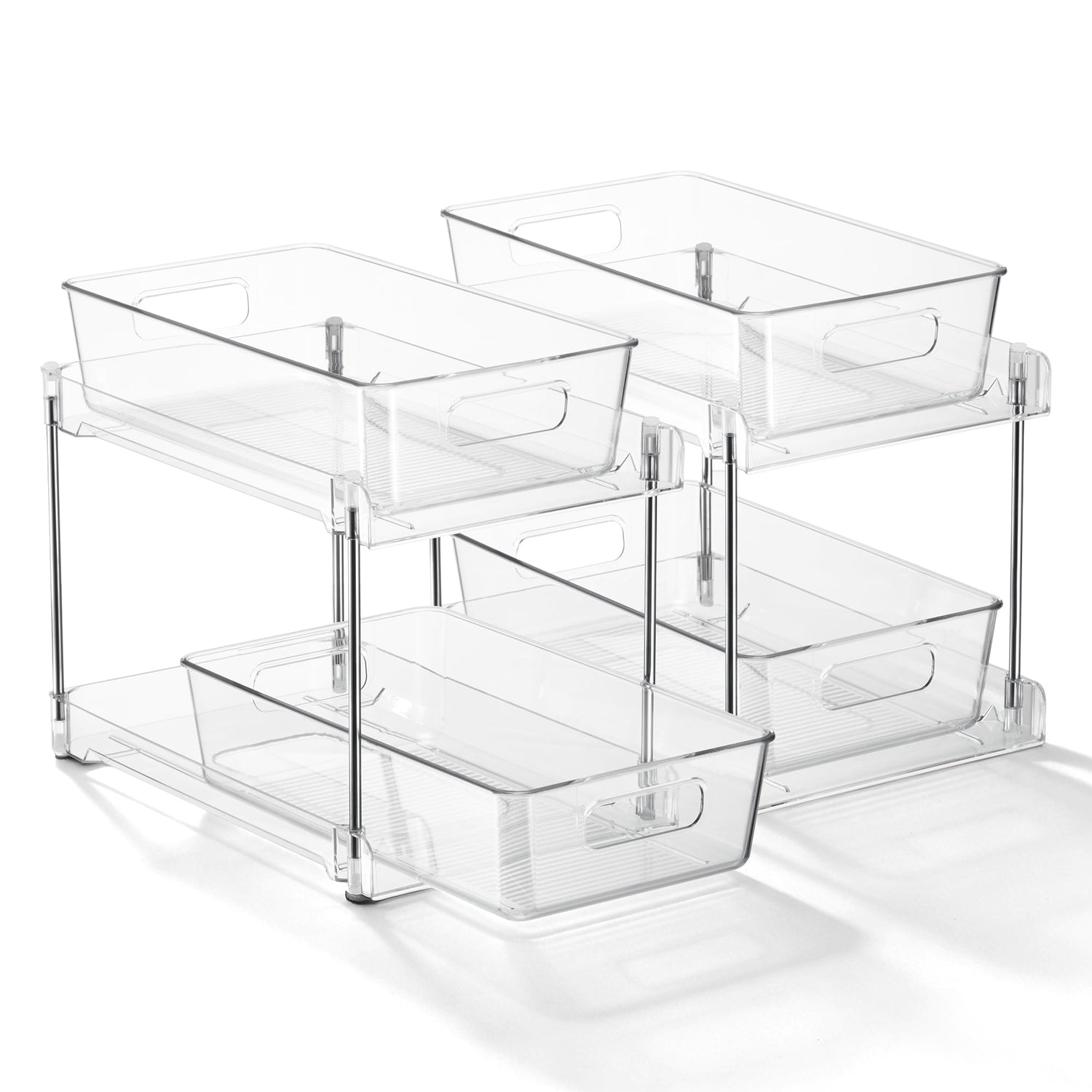 Sorbus 2-Tier Pull-Out Storage Drawers 2-Pack for Bathroom, Kitchen & Utility Organization
