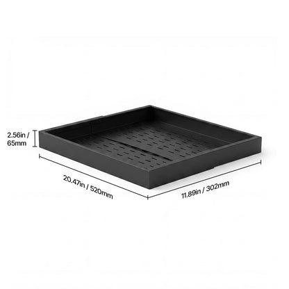 KFFKFF Pull-Out Cabinet Organizer, 4-Pack Adjustable Width (12.2"-18.9"), 20.47" Deep Sliding Drawers for Kitchen and Pantry Cabinets, Includes Nano Adhesive Strips, Black